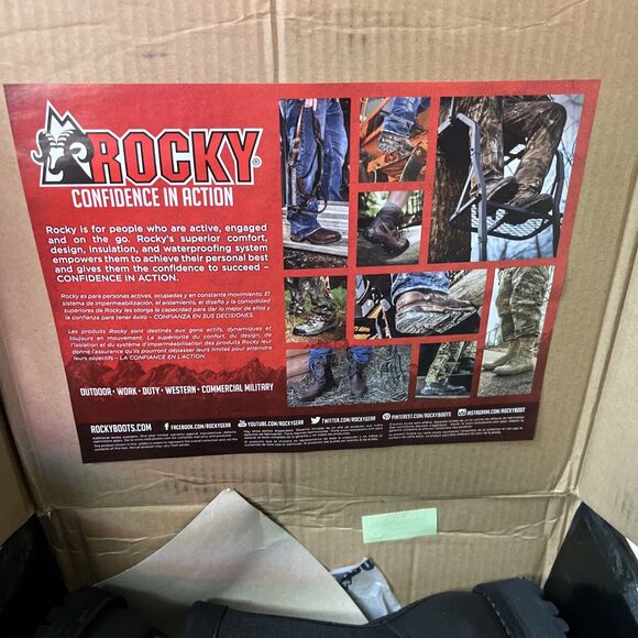 MENS ROCKY 2080 8” PORTLAND LACE-TO-TOE WATERPROOF BOOTS SIZE‎ 8M NIB - Picture 10 of 14